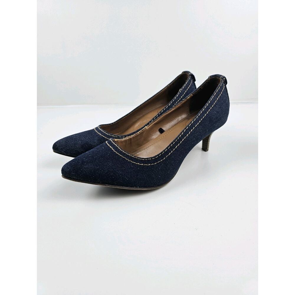 Calvin Klein Womens Jean Blue Heels Size 7.5